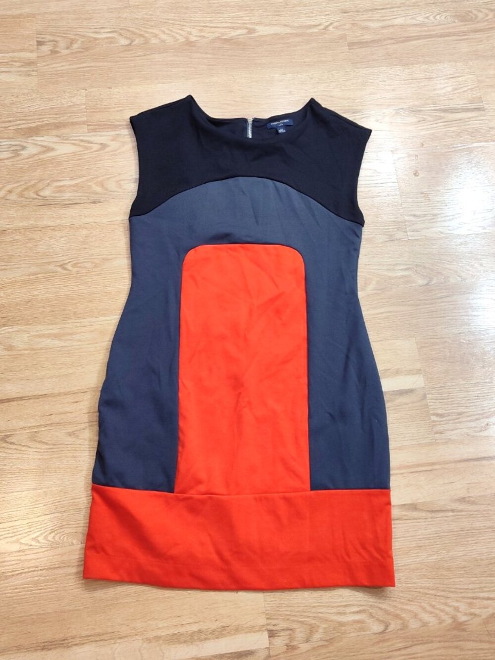 Banana Republic Women's 10P Black Gray Red Colorblock Sheath Dress Sleeveless
